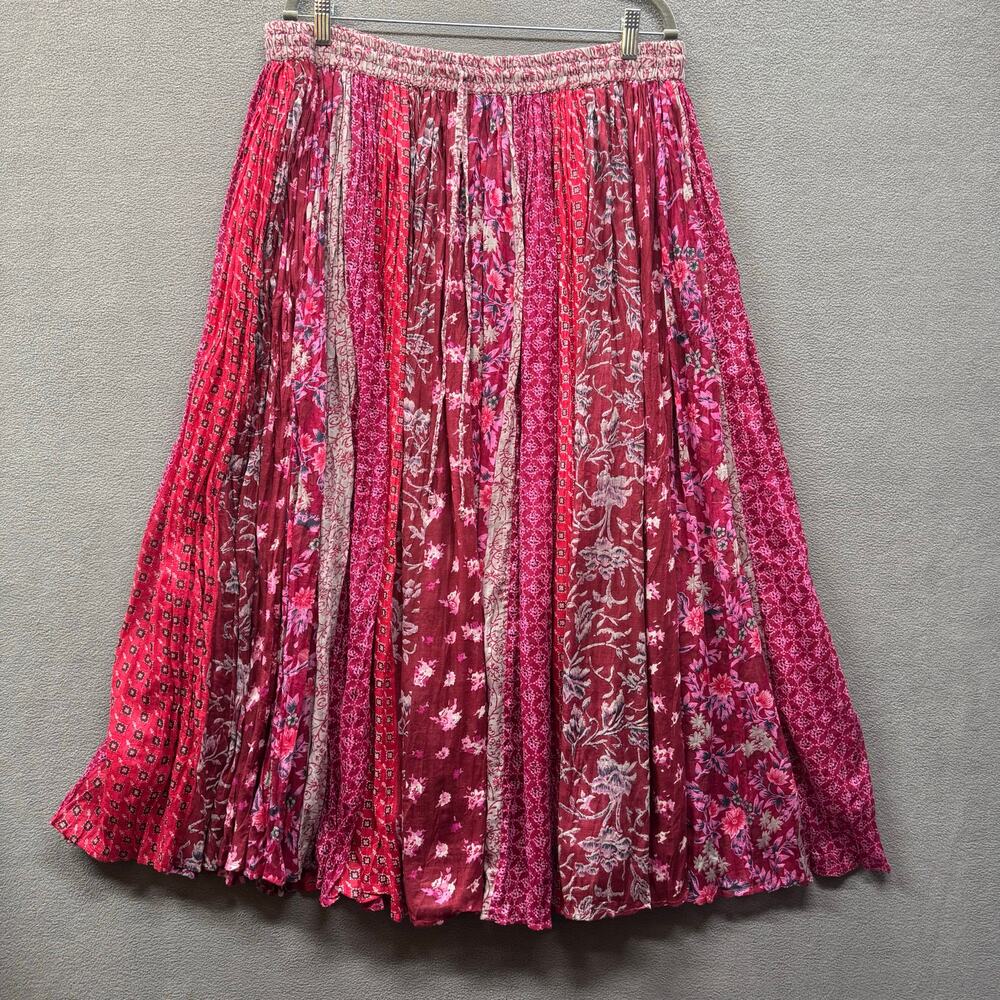 Vtg Silverstream Plus Boho‎ Floral Midi Maxi Peasant Skirt OS Phoebe Buffay